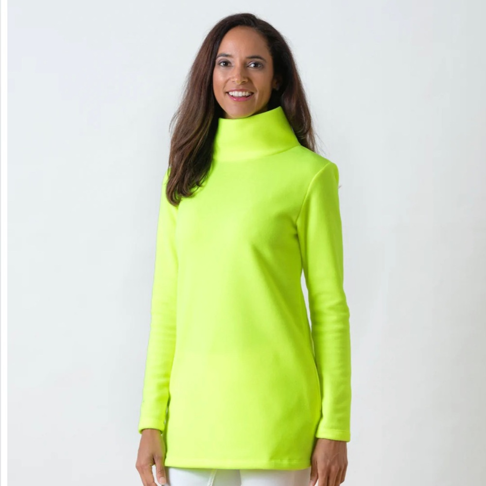 Dudley Stephens Cobble Hill Turtleneck in Neon Yellow size M